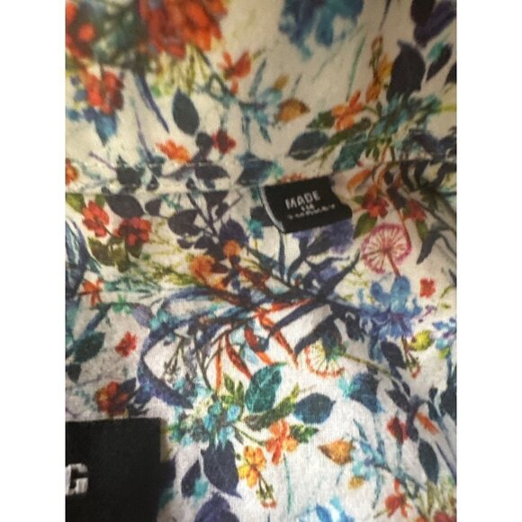 Jared Lang Multi Color Floral Short Sleeve Button Up Shirt Size Medium - Picture 3 of 6